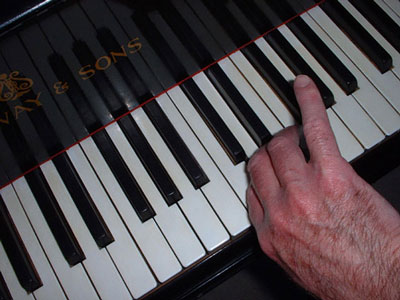 Hand and keyboard